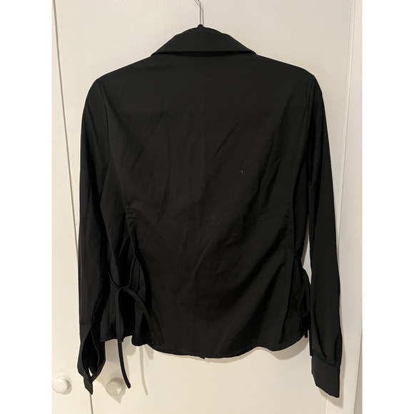 Dazy Button Up Fabric Size Large Long Sleeves Tie Sides Women's Dress Shirt - Picture 5 of 5